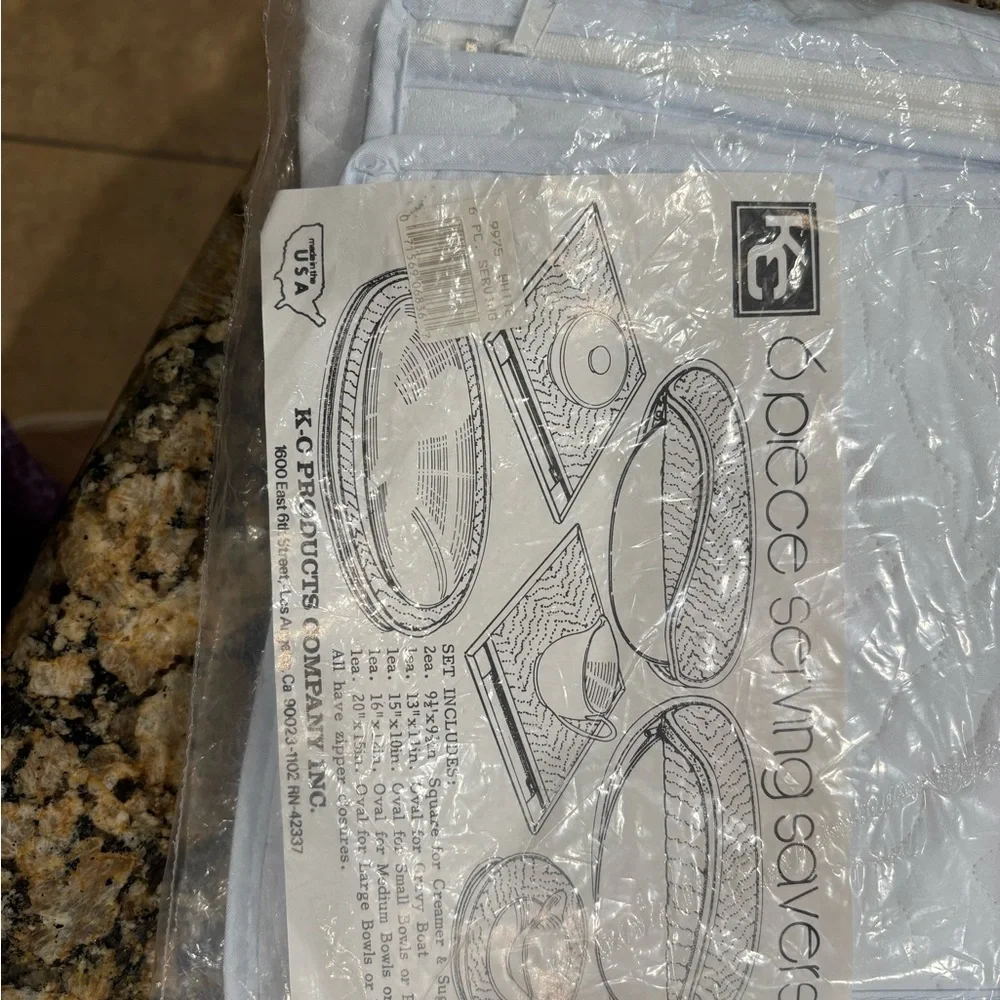 New 6pc White quilted Serving Savers